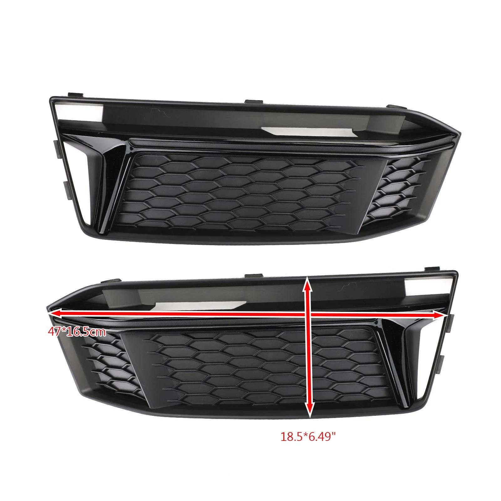 Pair Fog Light Cover Hole Grille Grill Bezel For AUDI S4 S-Line B9 2016-2018 Generic